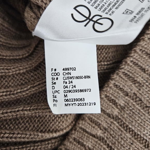 Jessica Simpson Sweater Brown Long Sleeve Rib Knit Pullover Medium - Picture 9 of 9